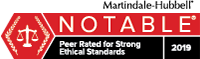 Martindale-Hubbell | Notable | Peer Rated For Strong Ethical Standards | 2019
